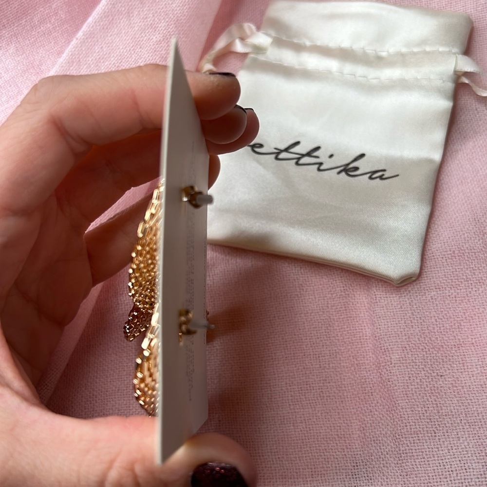 Ettika double hope chain link flexiblee gold studs earrings brand new - Picture 3 of 10